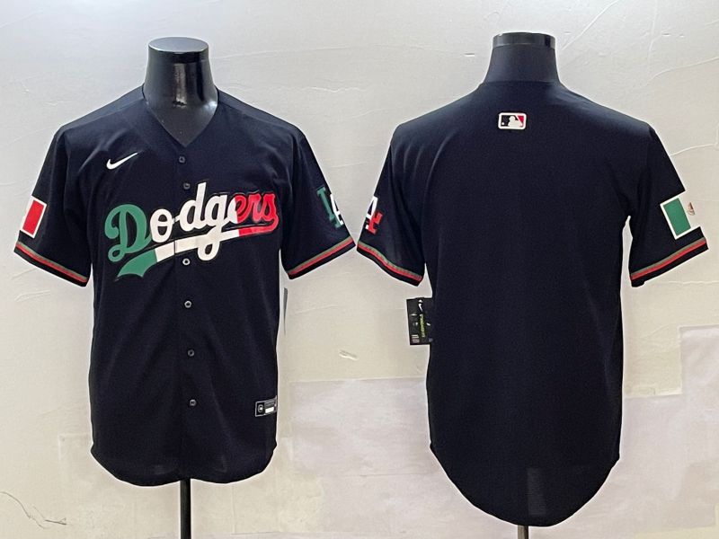 Men Los Angeles Dodgers Blank Black Mexico Second generation Nike 2025 MLB Jersey style 1